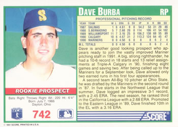 Dave Burba  baseball card collectible - Main Image 2