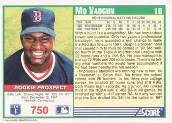 Mo Vaughn  baseball card collectible - Main Image 2