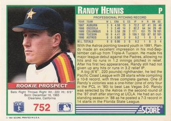 Randy Hennis  baseball card collectible - Main Image 2