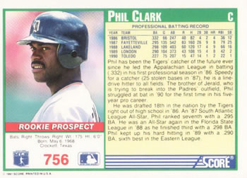 Phil Clark  baseball card collectible - Main Image 2