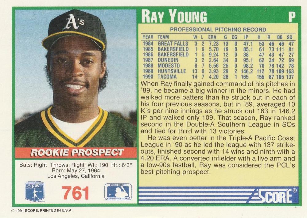 Ray Young  baseball card collectible - Main Image 2