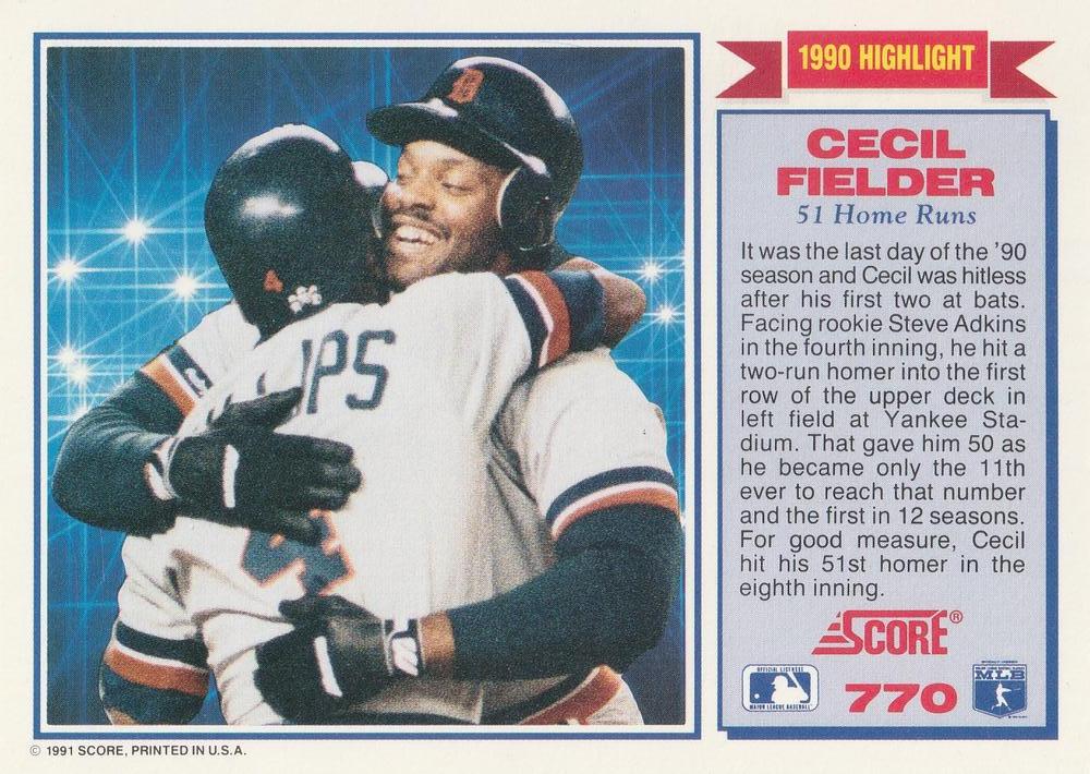 Cecil Fielder  baseball card collectible - Main Image 2