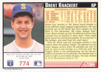 Brent Knackert  baseball card collectible - Main Image 2