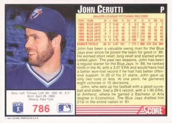John Cerutti  baseball card collectible - Main Image 2
