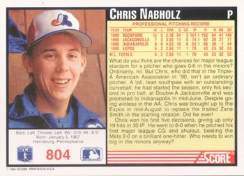Chris Nabholz  baseball card collectible - Main Image 2