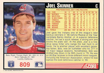 Joel Skinner  baseball card collectible - Main Image 2