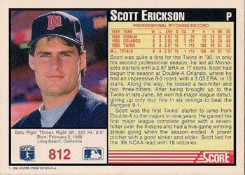 Scott Erickson  baseball card collectible - Main Image 2