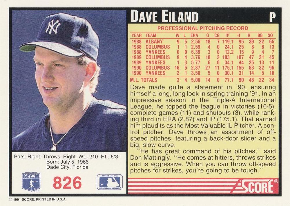 Dave Eiland  baseball card collectible - Main Image 2