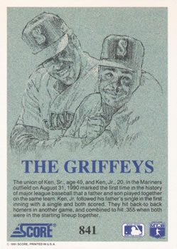 Ken Griffey, Jr. / Ken Griffey, Sr.  baseball card collectible - Main Image 2