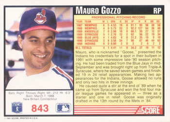 Mauro Gozzo  baseball card collectible - Main Image 2