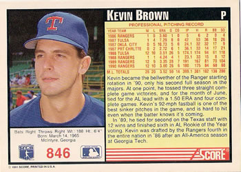 Kevin Brown  baseball card collectible - Main Image 2