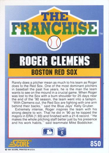Roger Clemens  baseball card collectible - Main Image 2
