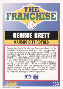 George Brett  baseball card collectible - Main Image 2