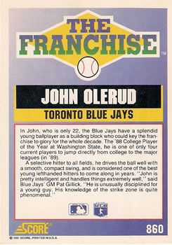 John Olerud  baseball card collectible - Main Image 2