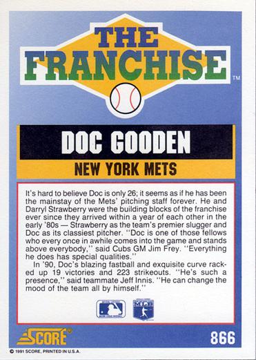 Doc Gooden  baseball card collectible - Main Image 2