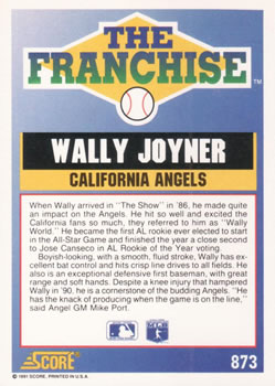 Wally Joyner  baseball card collectible - Main Image 2