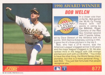 Bob Welch  baseball card collectible - Main Image 2