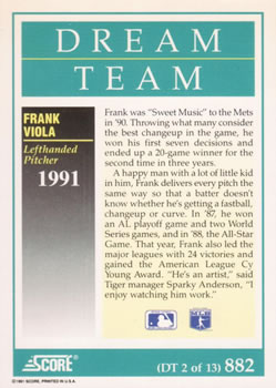 Frank Viola  baseball card collectible - Main Image 2