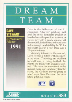 Dave Stewart  baseball card collectible - Main Image 2