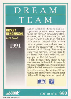 Rickey Henderson  baseball card collectible - Main Image 2