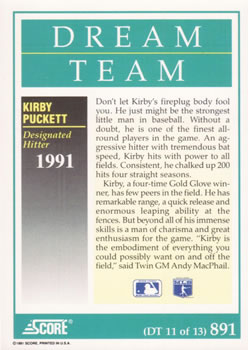 Kirby Puckett  baseball card collectible - Main Image 2