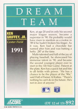Ken Griffey, Jr.  baseball card collectible - Main Image 2