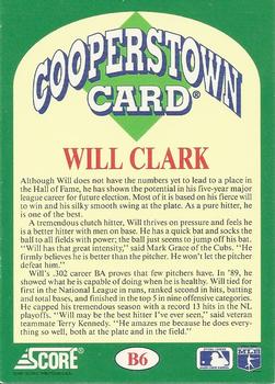 Will Clark  baseball card collectible - Main Image 2
