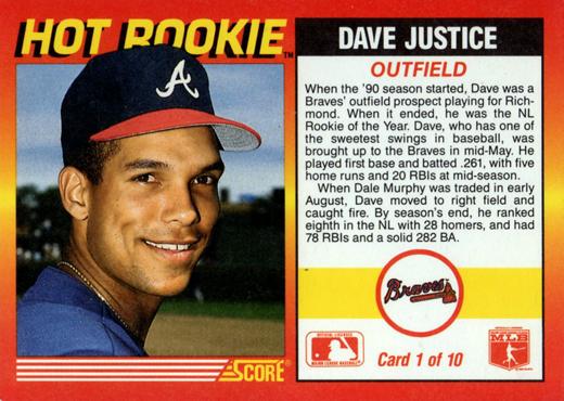 Dave Justice  baseball card collectible - Main Image 2