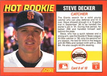 Steve Decker  baseball card collectible - Main Image 2