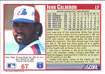 Ivan Calderon  baseball card collectible - Main Image 2