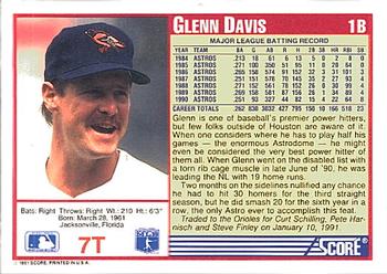 Glenn Davis  baseball card collectible - Main Image 2