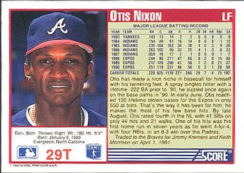 Otis Nixon  baseball card collectible - Main Image 2