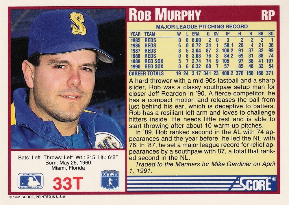 Rob Murphy  baseball card collectible - Main Image 2