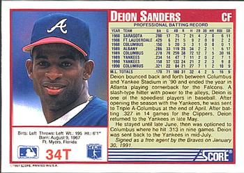 Deion Sanders  baseball card collectible - Main Image 2