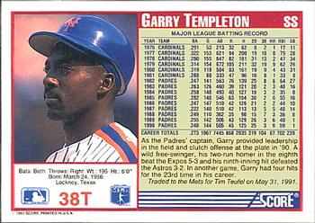 Garry Templeton  baseball card collectible - Main Image 2