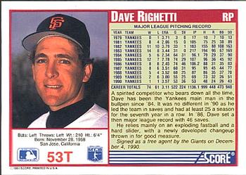 Dave Righetti  baseball card collectible - Main Image 2