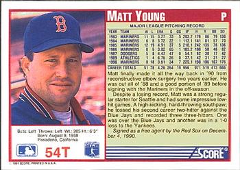 Matt Young  baseball card collectible - Main Image 2