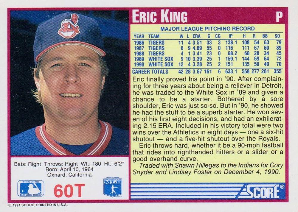 Eric King  baseball card collectible - Main Image 2