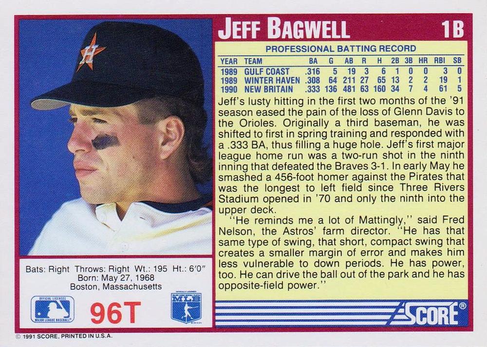 Jeff Bagwell  baseball card collectible - Main Image 2