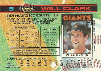 Will Clark  baseball card collectible - Main Image 2