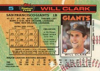 Will Clark  baseball card collectible - Main Image 2