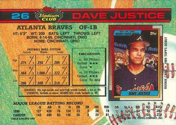 Dave Justice  baseball card collectible - Main Image 2