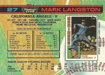 Mark Langston  baseball card collectible - Main Image 2