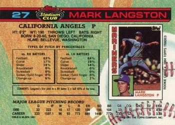 Mark Langston  baseball card collectible - Main Image 2