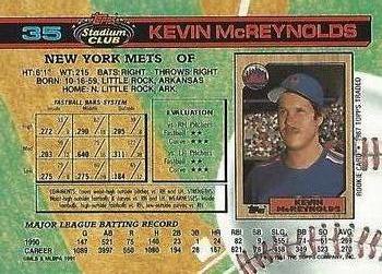 Kevin McReynolds  baseball card collectible - Main Image 2