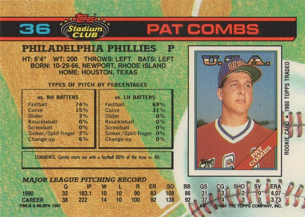 Pat Combs  baseball card collectible - Main Image 2
