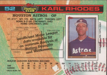 Karl Rhodes  baseball card collectible - Main Image 2
