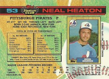 Neal Heaton  baseball card collectible - Main Image 2