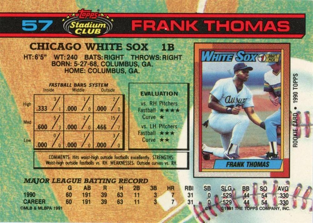 Frank Thomas  baseball card collectible - Main Image 2