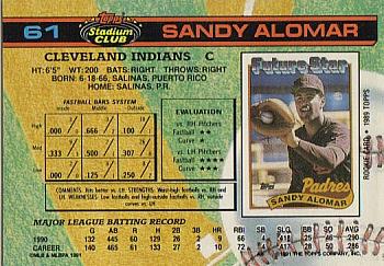 Sandy Alomar  baseball card collectible - Main Image 2